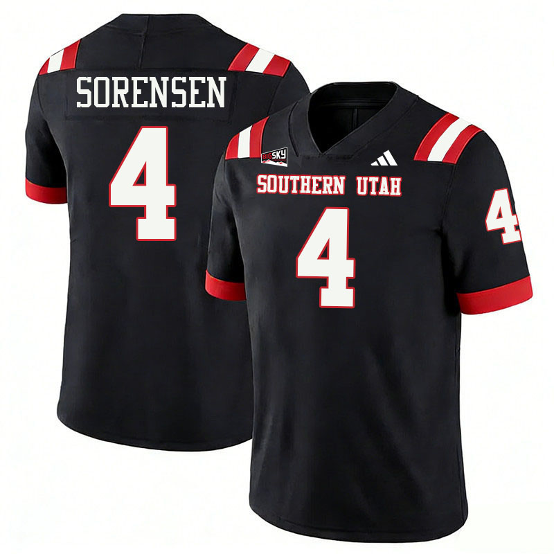 Southern Utah Thunderbirds #4 Brad Sorensen College Football Jerseys,Uniforms Stitched-Black